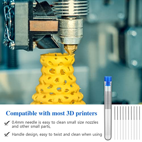 50 Pieces 3D Printer Nozzle Cleaning Kit,0.4 mm Stainless Steel Needles Cleaner 3D Printer Nozzle Cleaner 3D Printer Accessory - color: 0.4mm / 50 Pieces