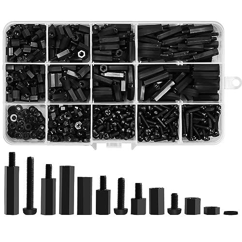 Meafeng 600PCS M3 Male Female Nylon Hex Spacer Standoffs Screws Nuts