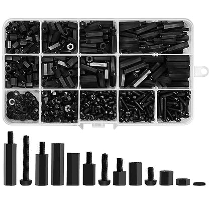 Meafeng 600PCS M3 Male Female Nylon Hex Spacer Standoffs Screws Nuts