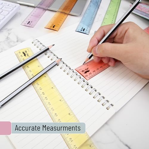 Mr. Pen- Plastic Ruler Set, 6 Pack, 12 Inch, Pastel Colors - color: Pastel, size: 12 inch, 6 Pack