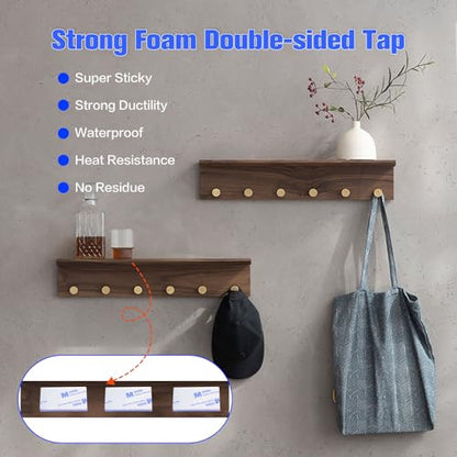 White Double Sided Adhesive Pads,Heavy Duty Mounting Tape,48Pcs 3mm Thickness Pre-Cut Foam Tape,Super-Sticky Black Strong Pads Rectangle Shape Waterproof for Walls Picture, Car, Home, Office - color: White
