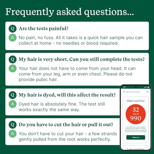 Food Sensitivity Test Kit for Adults & Kids - 990 Items - Hair Sample - size: 990 Test Kit