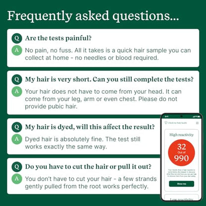 Food Sensitivity Test Kit for Adults & Kids - 990 Items - Hair Sample - size: 990 Test Kit