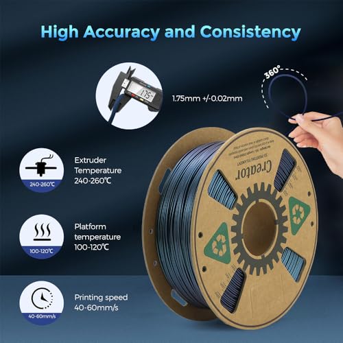 Creator ASA Filament 1.75mm 3D Printer Filament 1KG, UV & Heat & Weather Resistant ASA 3D Printing Filament, Perfect for Printing Outdoor Functional Parts (Burnt Titanium) - color: Asa Burnt Titanium