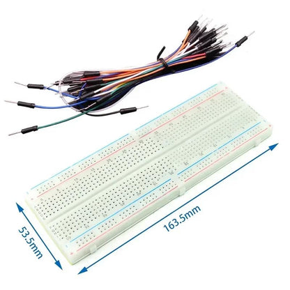 Solderless Breadboard 830 Tie Points - 65Pcs Flexible Breadboards Jumper Wires Kit for Arduino Prototyping Circuit DIY Electronic Project - color: 1pcs830TieBreadboard-JumperWire65pcs