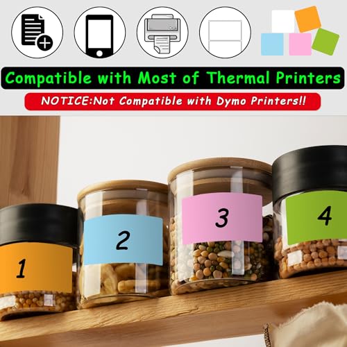 Hybsk Portable Printer Label Paper Multi-Purpose Tear Resistant Direct Thermal Labels Self-Adhesive Stickers Compatible with P50 Label Maker (Pink, 4 Rolls) - color: Pink, size: 4 Rolls
