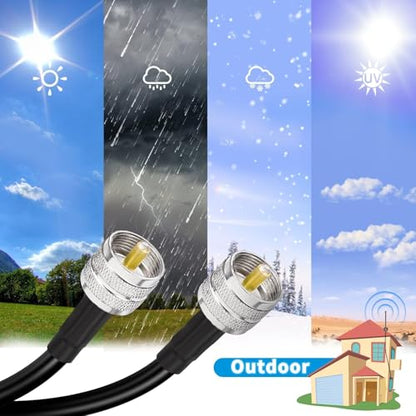 Superbat PL259 RG8X Coaxial Cable 20ft PL-259 UHF Male 50 ohm Coax Cable - size: 20 ft RG8X Cable
