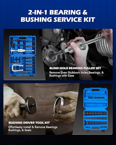 Orion Motor Tech OMT 2 in 1 Blind Hole Bearing Puller & Bushing Press Kit - color: Black Handle, size: 68pc Bushing Driver & Bearing Puller Kit