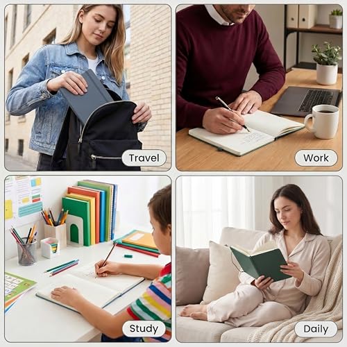 &And Per Se Lined Notebooks Bulk 5-Pack, A5 Hardcover Journal, 160 Pages 100gsm Thick Paper, Classroom Supplies for Students, Teachers, College Ruled Notebooks for School Office (Dark Blue) - color: Dark Blue, style: 5 Pack-Lined