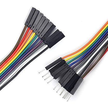 UCTRONICS Breadboard Alligator Clip Jumpers - Gator to Male and Female Jumper Wires Test Lead 2x10pcs 8 inch for Power Supply,LED Strips, Multimeters, Arduino Lilypad and Raspberry Pi