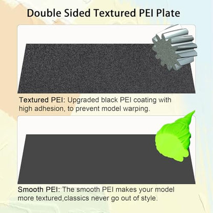 IdeaFormer-3D Smooth Textured PEI Build Plate for Creality K1/K1C/K1 SE/Ender 3 V3 SE/V3 KE/5 S1/S1/Pro, Spring Steel Bed 235x235mm 3D Printer Platform - color: Smooth Black PEI+Textured Black PEI