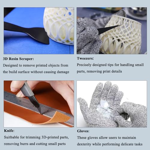 62PCS 3D Printer Tool Kit with Deburring Tool, Needle Files and Hand Drill - color: Black box 62pcs