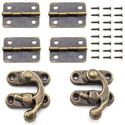 SDTC Tech Retro Design Jewelry Box Hardware Kit (2X Hasp Catch + 4X Hinges) - color: C2S4 KIT