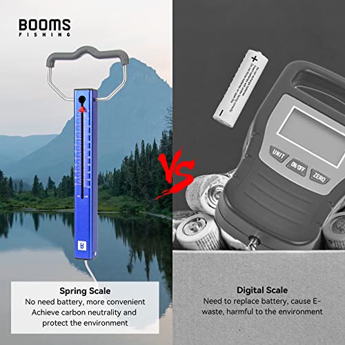 Booms Fishing TS2 Aluminum Tube Fish Scale, Spring Fishing Drag Scale, Easy to Read Hanging Scale, 50 lbs Pull Scales, Widely Used for Hooks Tension, Rigs Tension, Fishing Scale, Luggage Scale - size: 50 lbs