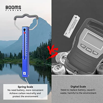 Booms Fishing TS2 Aluminum Tube Fish Scale, Spring Fishing Drag Scale, Easy to Read Hanging Scale, 50 lbs Pull Scales, Widely Used for Hooks Tension, Rigs Tension, Fishing Scale, Luggage Scale - size: 50 lbs
