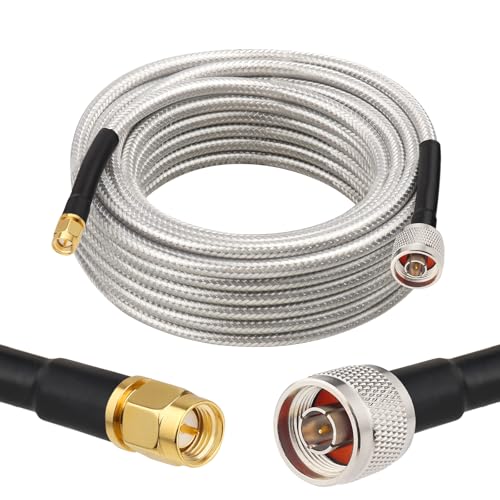 MOOKEERF RG8X N Male to SMA Male Cable 25FT,Ultra Low Loss RG8X Stranded Core SMA to N Cable 50 ohm for WiFi Router,GPS Receiver,Antenna,Signal Booster Use - size: 25FT