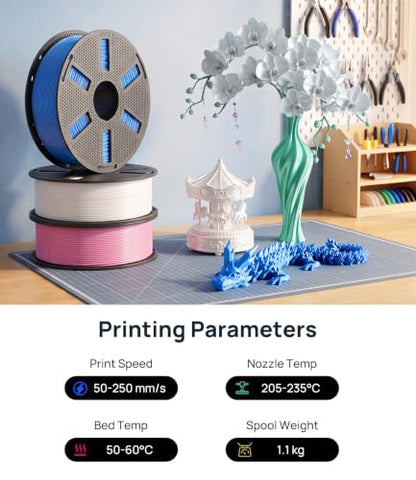 JAYO Silk PLA 3D Printer Filament 1.75mm, 1.1kg, Black - color: Silk Black, size: 1.1KG