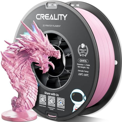 Official Creality PETG 3D Printer Filament 1.75mm 1KG (2.2lbs), Pink - color: Pink