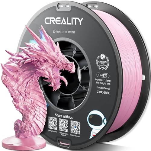 Official Creality PETG 3D Printer Filament 1.75mm 1KG (2.2lbs), Pink - color: Pink