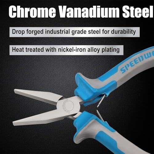 SPEEDWOX 4.5 Inch Flat Nose Pliers For Jewelry Making Smooth Jaw - style: 5" Flat Nose Plier