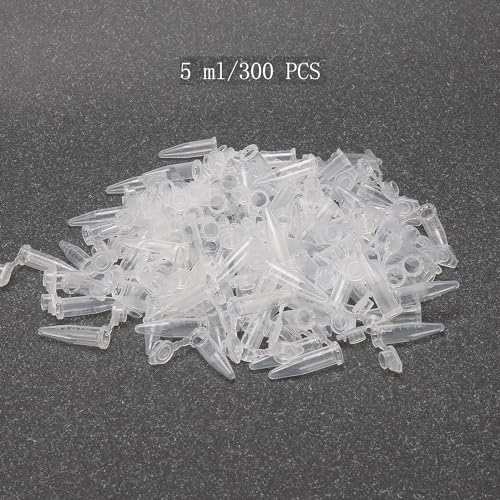 5ml Microcentrifuge Tube with Snap Cap, Plastic Centrifuge Tube EP Vial Sample Storage Container Fragrance Beads, Pack of 300