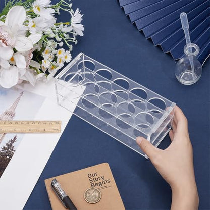 10 Holes Clear Acrylic Test Tube Rack 30mm Diameter for 50ml Tube - size: 30mm