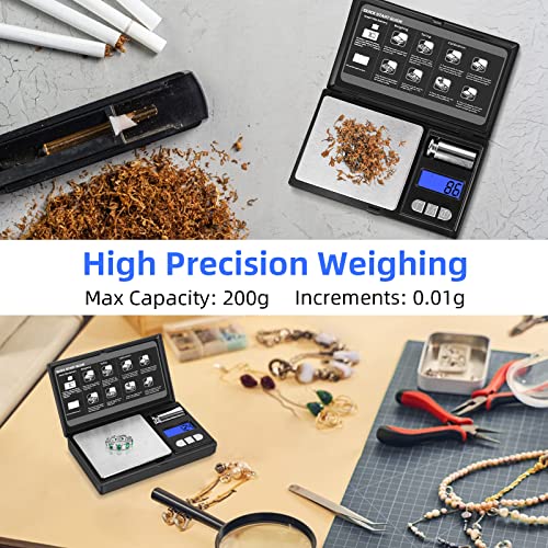 THINKSCALE Mini Pocket Scale 200g/0.01g – Jewelry, Medicine, Coffee - color: Black
