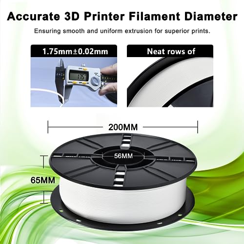 iBOSS PLA Plus (PLA+) 3D Printer Filament 1.75mm,1kg Spool (2.2lbs) Toughness Enhanced 3D Printing Filament,Dimensional Accuracy +/- 0.02mm,1.75mm PLA Plus Filament,Fit Most FDM Printer(White) - color: D_ 1kg White