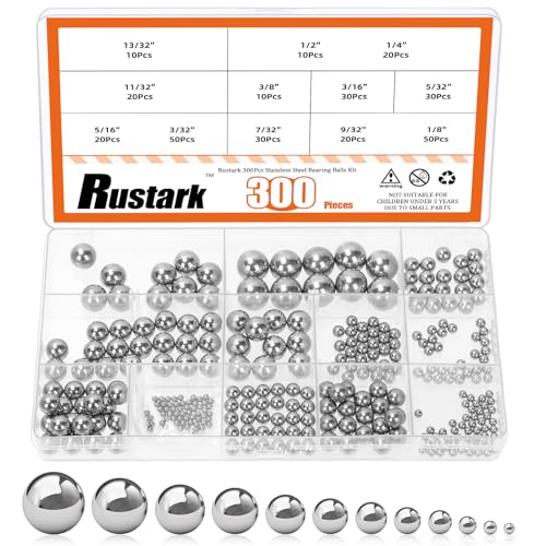 300Pcs 12 Sizes 304 Stainless Steel Bicycle Bearing Balls Assortment Kit SAE Precision Solid Bearing Ball Industrial 304 Stainless Steel Ball Spheres for Machinery Automotive - size: 300pcs 12 sizes
