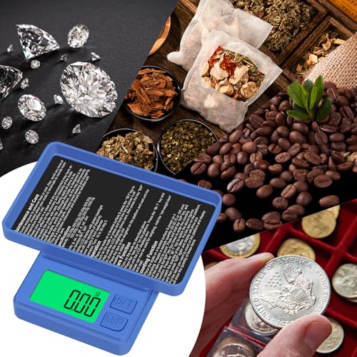 1000g Pocket Gram Scale, Diyife 0.1g Accuracy Portable Mini Scale (Blue) - color: Blue