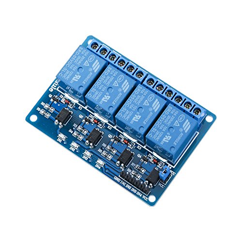 ELEGOO 4 Channel DC 5V Relay Module with Optocoupler for Arduino Projects - size: 4 Channel