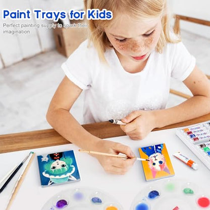 12Pcs Clear Paint Tray Palettes,Plastic Paint Pallets for Kids to Paints - color: 12pcs-clear