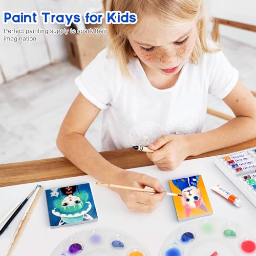 Hulameda 40pcs Clear Art Paint Tray Palette for Kids or Pupils to Painting - color: 40pcs-clear