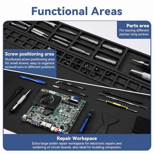 Kaisi Extra Large Soldering Mat, 932°F Heat Resistant Silicone Solder Mat - color: Black, size: 27.6" x 15.7"