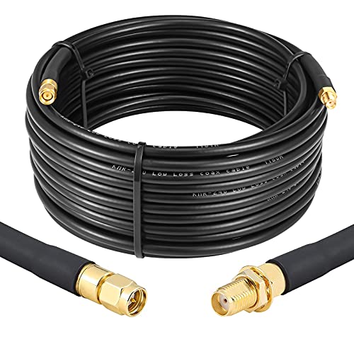 XRDS -RF 35ft SMA Male to SMA Female Coax Cable, 50 Ohm Low Loss KMR240 SMA Connectors Pure Copper Coaxial Cable for SDR Equipment Antenna, Ham Radio, 3G 4G LTE Antenna, ADS-B, GPS, LAN - size: 35 FT