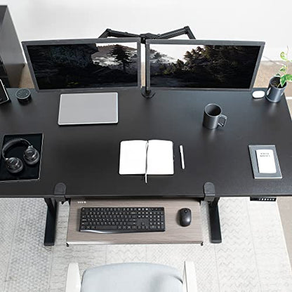 VIVO Large Clamp-on Computer Keyboard and Mouse Under Desk Slider Tray, 27 x 11 inch Pull Out Platform Drawer, Gray, MOUNT-KB05GY - color: Gray, size: 27 inch