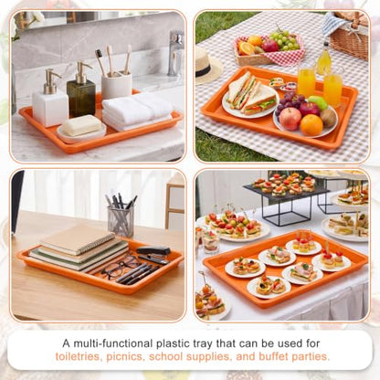 Ziliny 30 Pcs Plastic Trays for Serving Food Art Trays - color: Orange