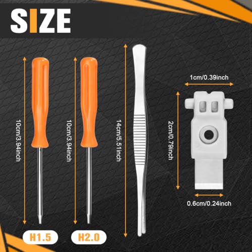 5Pcs Replacement Filament Cutter Blades for Bambu lab P1S/P1P/X1/X1C/H2S/A1/A1 Mini 3D Printer, Precision Metal Cutting Blades with H1.5&H2.0 Screwdrivers,Tweezers, Prevent Filament Jams