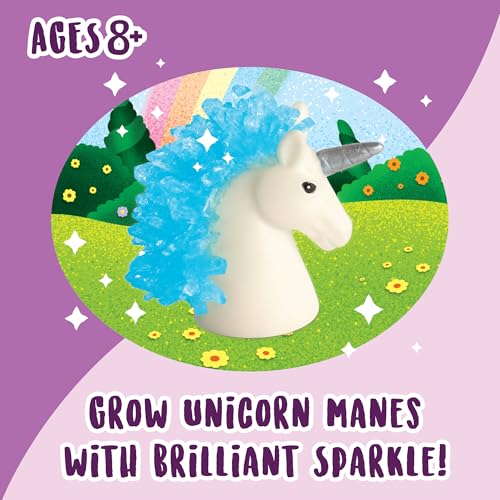 MindWare Crystal Growing Kit Unicorns – STEM Science Experiment for Kids, Grow Sparkling Crystals on Unicorn Figurines, Ages 8 and Up