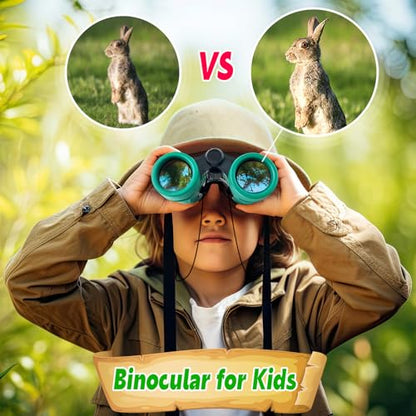 Binoculars for Kids, Kids Binoculars for 3-12 Boys Girls, Outdoor Toys - color: Green
