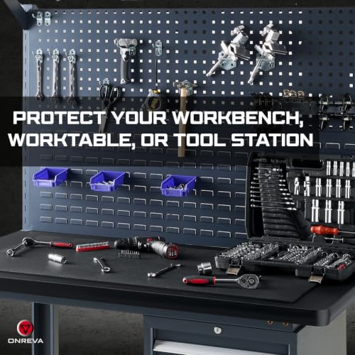 ONREVA Workbench Mat 18X30 Inches, 5mm Thick EVA Rubber Work Mat, Protect Your Work Bench Top, Heavy Duty Non-Slip Pad for Tool Box Top, Table, Tool Station Cover Liner Matt 30"X18"