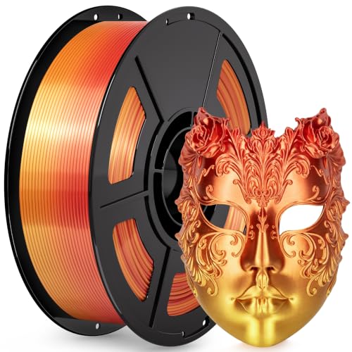 IEMAI Silk PLA+ Filament 1.75mm, Dual-Color Gradient Red- Gold, 1KG - color: Gradient Red-gold