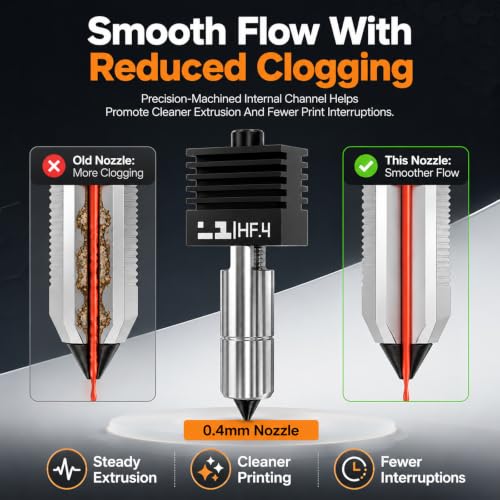 Compatible with Bambu lab a1 Nozzle 0.4mm High Flow Nozzle for 3D Printer - size: 0.4mm