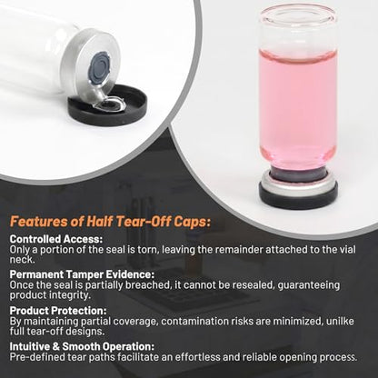 100 Pack 10ml Clear Glass Vials with Black Caps, 2.5 Dram Headspace Vials - color: Clear Vial Black Cap, size: 10ml