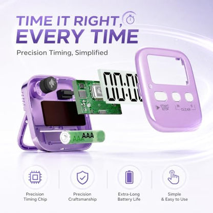 Antonki 2 Pack Digital Timer for Kids Classroom Kitchen Timers for Cooking - color: Sky Blue + Lavender Purple