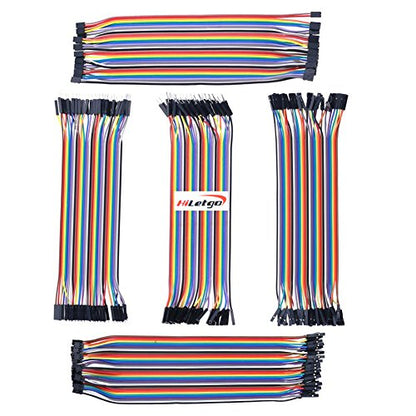 HiLetgo 200pcs/5x40pcs Breadboard Jumper Wires with Male Pin or Female Pin 2.54mm 2.0mm Male Female Pin Mutual Transfer Length 20CM Electronic Jumper Cables Assortment Kit for DIY - size: Small