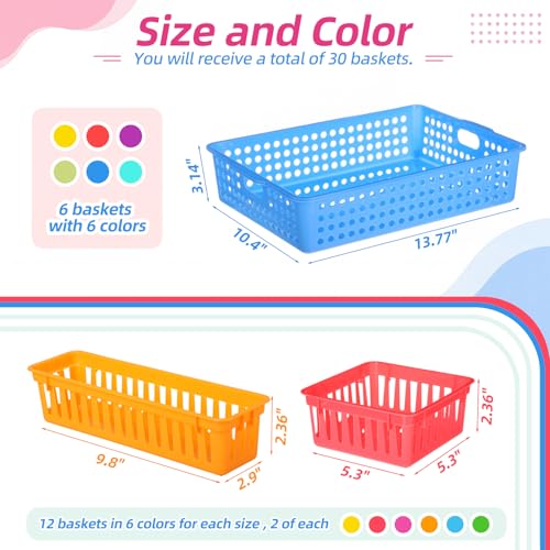 Mifoci 30 Pack Classroom Paper Tray, Plastic Turn in Trays for Classroom