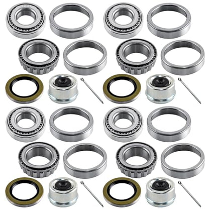4 Sets 14125A 25580 Trailer Bearing Kits for 5200-7000 lbs Axle, Trailer Axles Bearing Kits with 2.72" Dust Cap, Grease Seal, Cotter Pin, Rotating Quiet and High-Speed Trailer Bearing