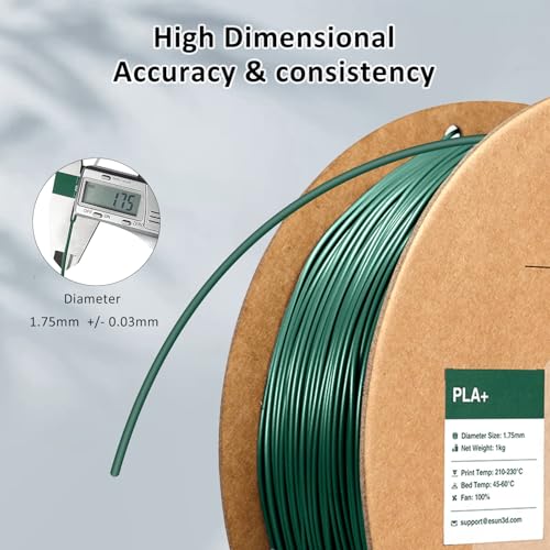 eSUN PLA+ Filament 1.75mm 1KG Pine Green,3D Printer Filament - color: 1kg-pine Green