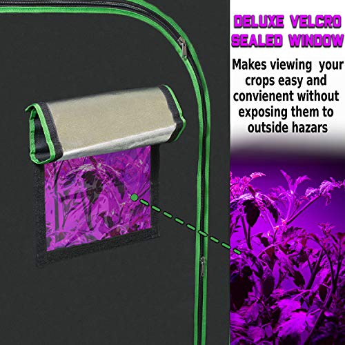 48" x 36" x 80" 2 in 1 Grow Tent Kit with Viewing Windows & Flood Trays – Dual Hydroponic Grow Tents - Smell Proof Grow Tent - for Indoor Growing - size: 48" x 36" x 80" 2-in-1